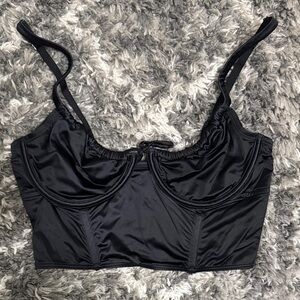 Hollister Black Satin Bra Top
